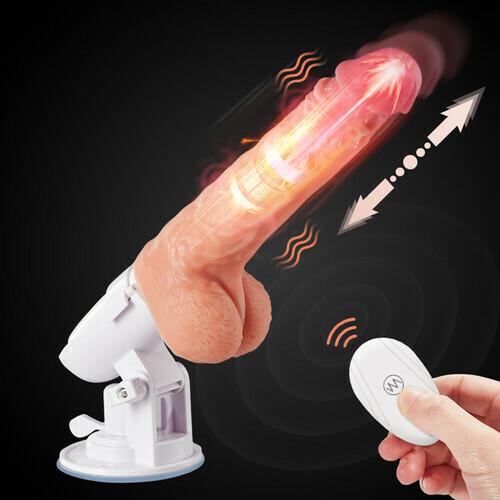 Gode extensible amoureux avec 8 mouvements de va-et-vient, vibrations, chauffage et rotation